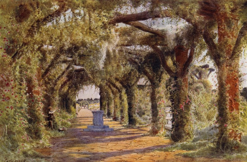 Pergola, Sandringham (väri litho) tekijältä Cyril Ward