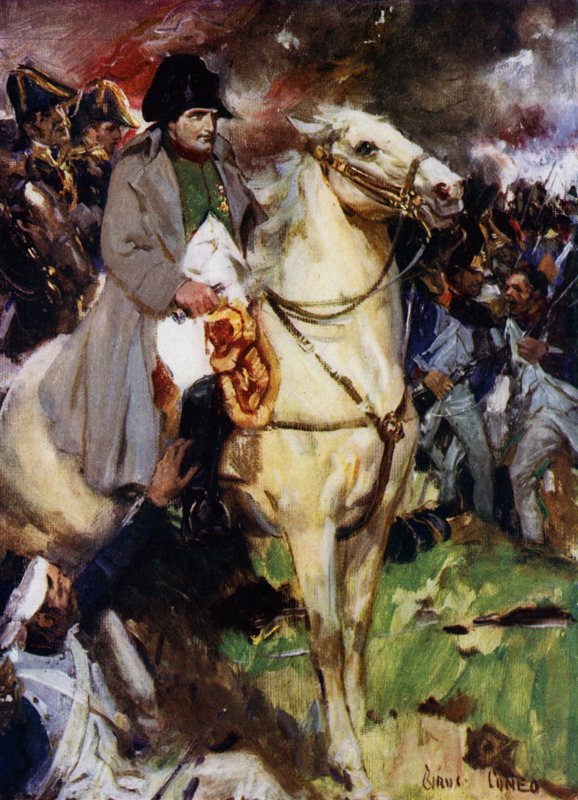 Napoleon Waterloossa (värinen lito) tekijältä Cyrus Cuneo