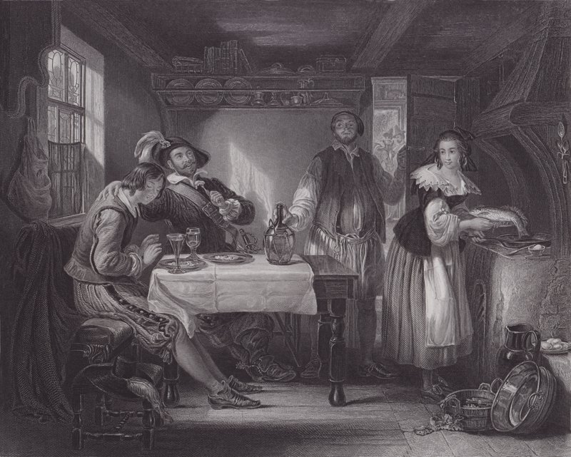 Gil Blas Pennaflorissa (kaiverrus) tekijältä Daniel (after) Maclise