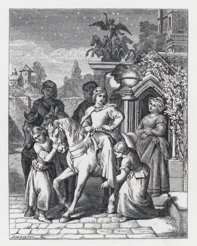 Kuvitus Tennysonin runolle Prinsessa (kaiverrus) tekijältä Daniel (after) Maclise