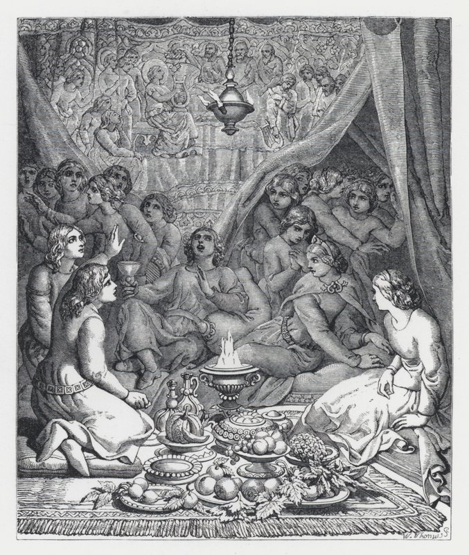 Kuvitus Tennysonin runolle Prinsessa (kaiverrus) tekijältä Daniel (after) Maclise