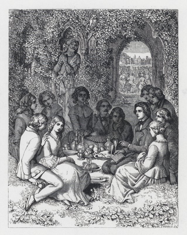 Kuvitus Tennysonin runolle Prinsessa (kaiverrus) tekijältä Daniel (after) Maclise
