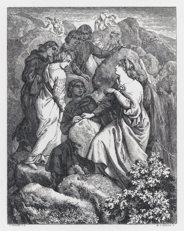Kuvitus Tennysonin runolle Prinsessa (kaiverrus) tekijältä Daniel (after) Maclise