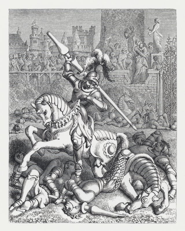 Kuvitus Tennysonin runolle Prinsessa (kaiverrus) tekijältä Daniel (after) Maclise