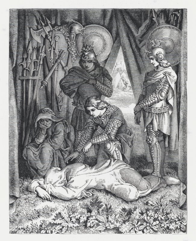 Kuvitus Tennysonin runolle Prinsessa (kaiverrus) tekijältä Daniel (after) Maclise