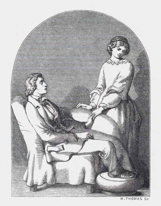 Kuvitus Tennysonin runolle Prinsessa (kaiverrus) tekijältä Daniel (after) Maclise