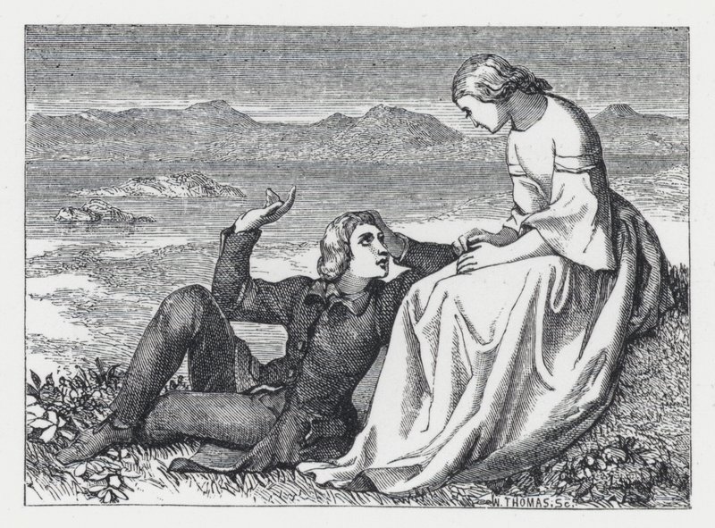 Kuvitus Tennysonin runolle Prinsessa (kaiverrus) tekijältä Daniel (after) Maclise