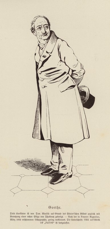 Johann Wolfgang von Goethe, saksalainen runoilija ja näytelmäkirjailija. tekijältä Daniel (after) Maclise