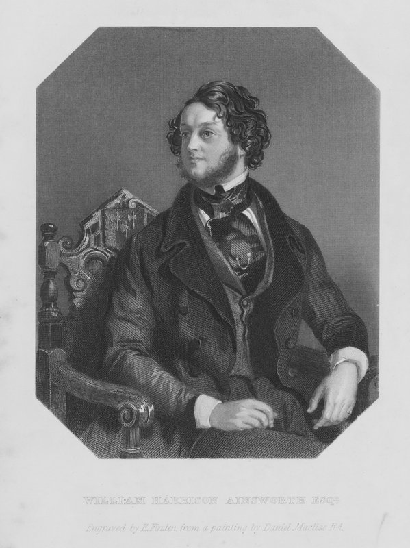 William Harrison Ainsworthin muotokuva (kaiverrus) tekijältä Daniel (after) Maclise
