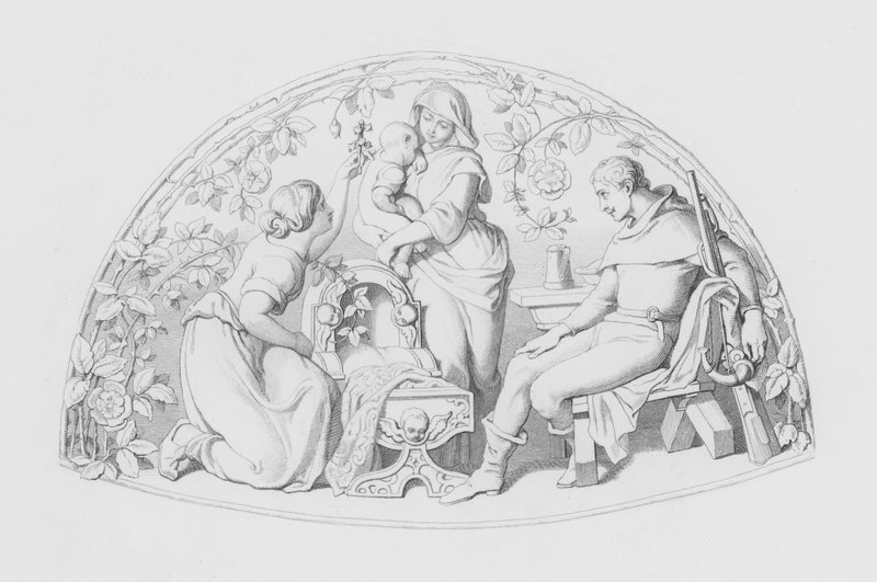Shakespeare, The Infant (kaiverrus) tekijältä Daniel (after) Maclise