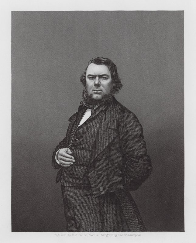 Hugh Stowell Brown, manxilainen kristitty saarnaaja ja sosiaalinen uudistaja (kaiverrus). tekijältä Daniel John. Pound