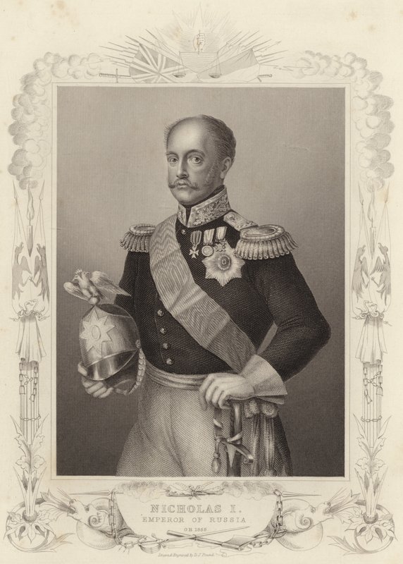 Tsaari Nikolai I, Venäjän keisari (kaiverrus) tekijältä Daniel John. Pound