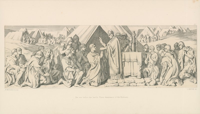 Aatto ennen taistelua. Normanien hurskas kunnioitus tekijältä Daniel Maclise