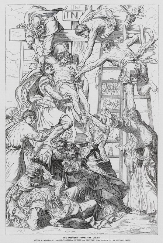Laskeutuminen ristiltä (kaiverrus) tekijältä Daniele da Volterra (1509 66) (after)