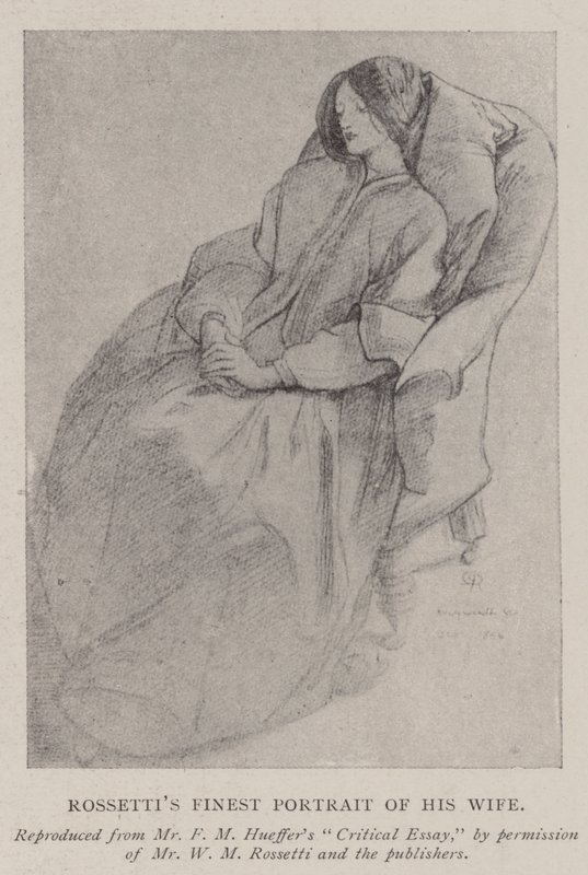 Rossettin hienoin muotokuva vaimostaan tekijältä Dante Gabriel Charles Rossetti
