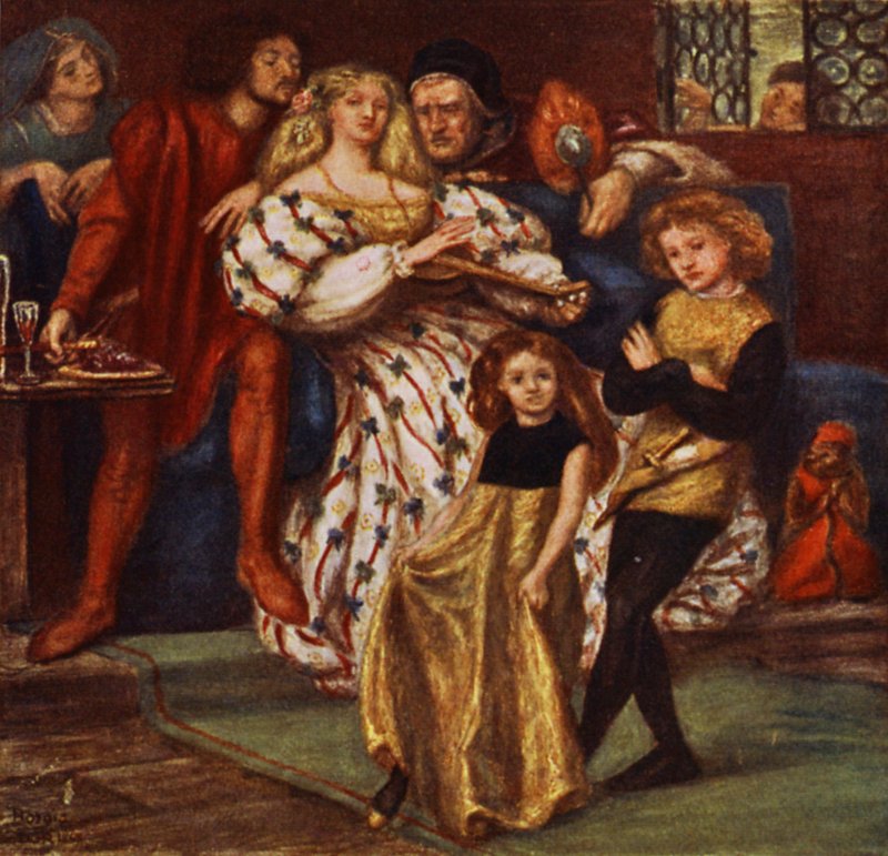 Borgia-perhe (värinen lito) tekijältä Dante Gabriel (after) Rossetti