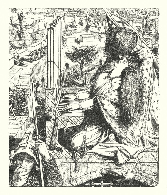 Taiteen palatsi (kaiverrus) tekijältä Dante Gabriel (after) Rossetti