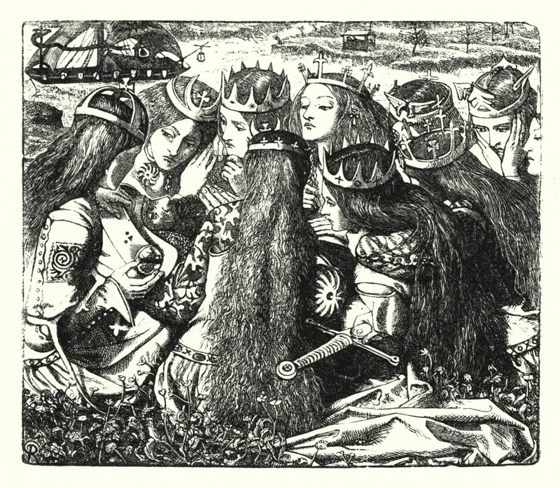 Taiteen palatsi (kaiverrus) tekijältä Dante Gabriel (after) Rossetti