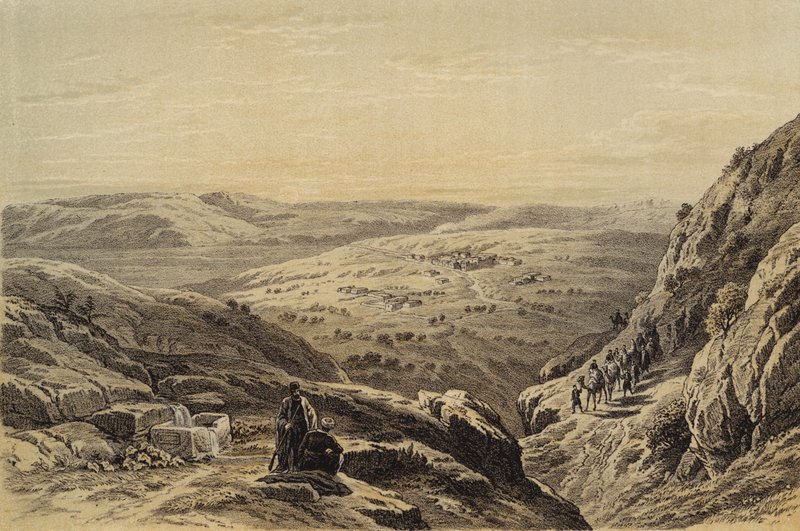 Cana, yleisnäkymä (väri litho) tekijältä David (after) Roberts