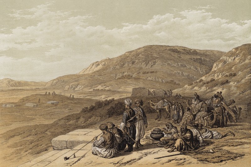 Jaakobin kaivo Sikemissa (väri litho) tekijältä David (after) Roberts