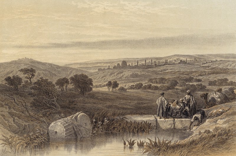 Jerusalem pohjoisesta (väri litho) tekijältä David (after) Roberts