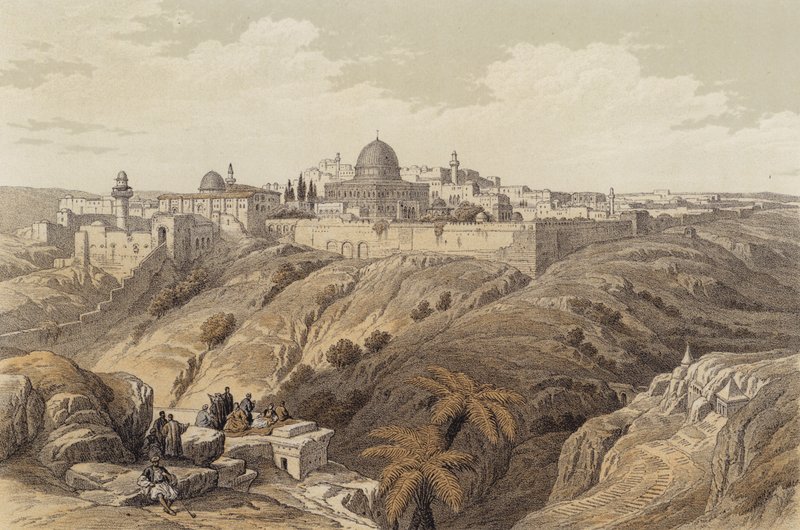 Jerusalem, Puhdistuksen kirkko (väri litho) tekijältä David (after) Roberts