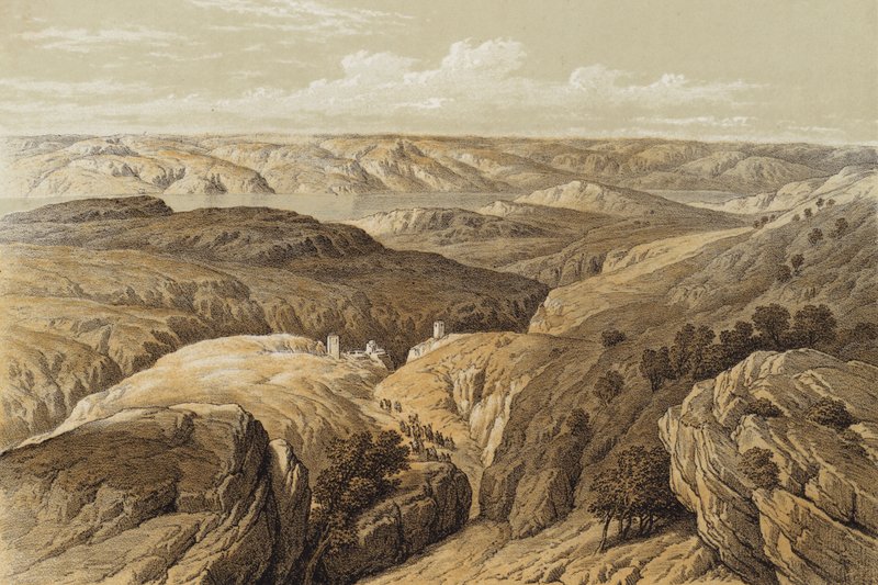 Engedin erämaa (väri litho) tekijältä David (after) Roberts