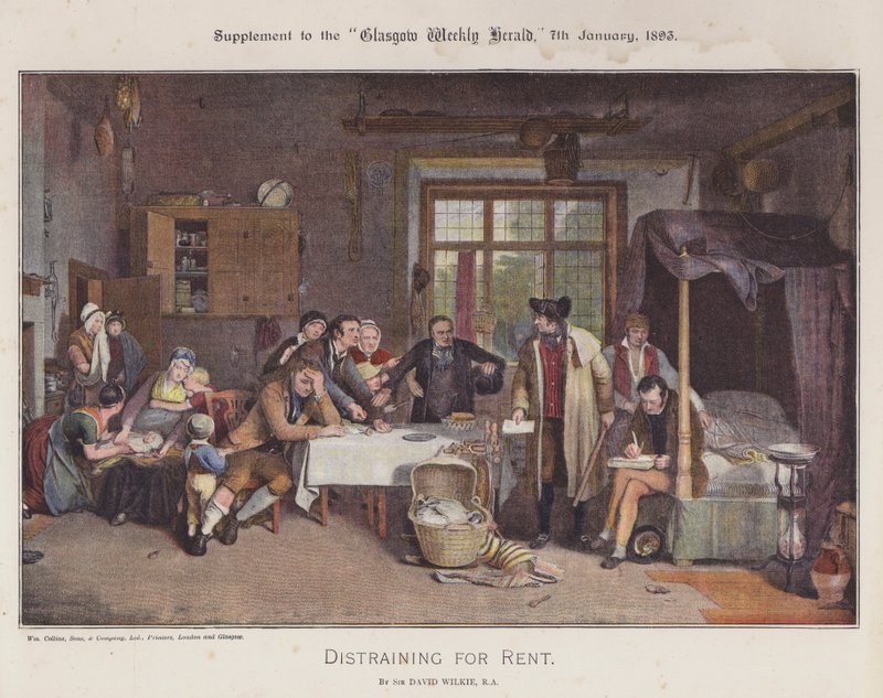 Vuokrattavana hillitty (väri litho) tekijältä David (after) Wilkie