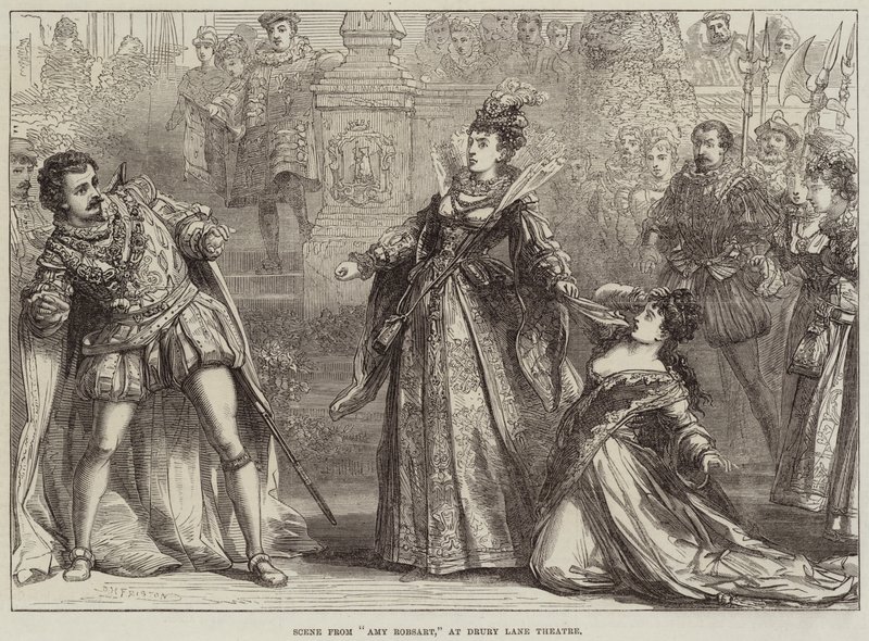 Kohtaus elokuvasta Amy Robsart, Drury Lane -teatteri tekijältä David Henry Friston