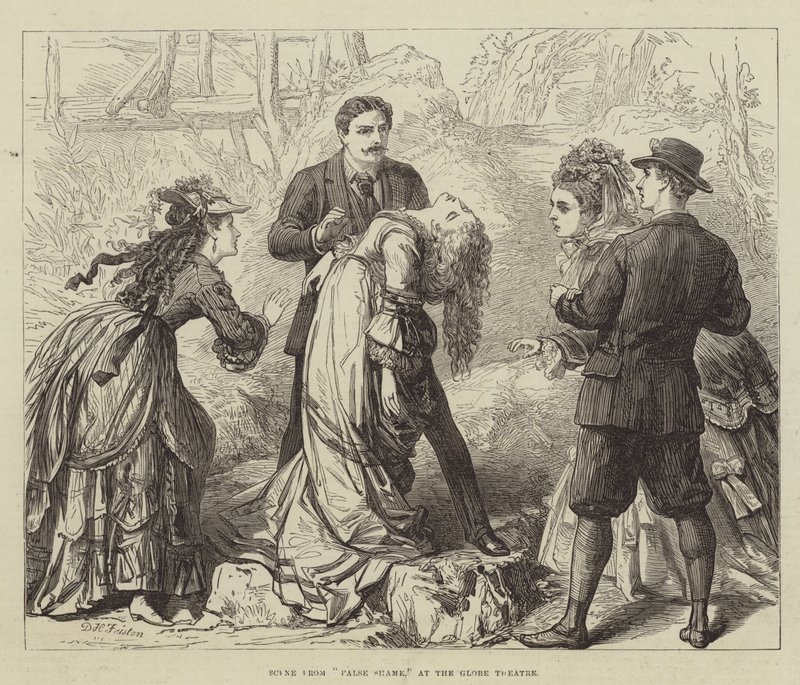 Kohtaus False Shamesta Globe-teatterissa tekijältä David Henry Friston