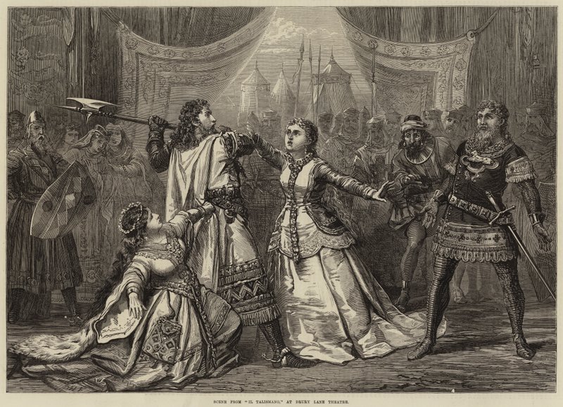 Kohtaus Il Talismanosta Drury Lane -teatterissa tekijältä David Henry Friston
