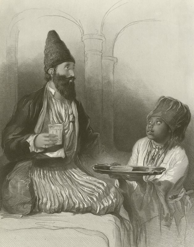Persian prinssi, hänen orjansa, joka tuo hänelle Sherbetin tekijältä David Wilkie
