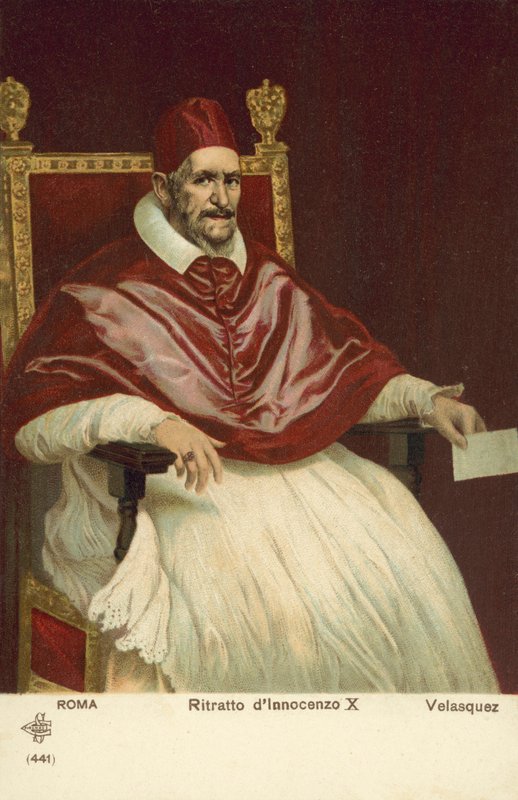 Paavi Innocentius X:n muotokuva (värilitho) tekijältä Diego Rodriguez de Silva y (after) Velazquez
