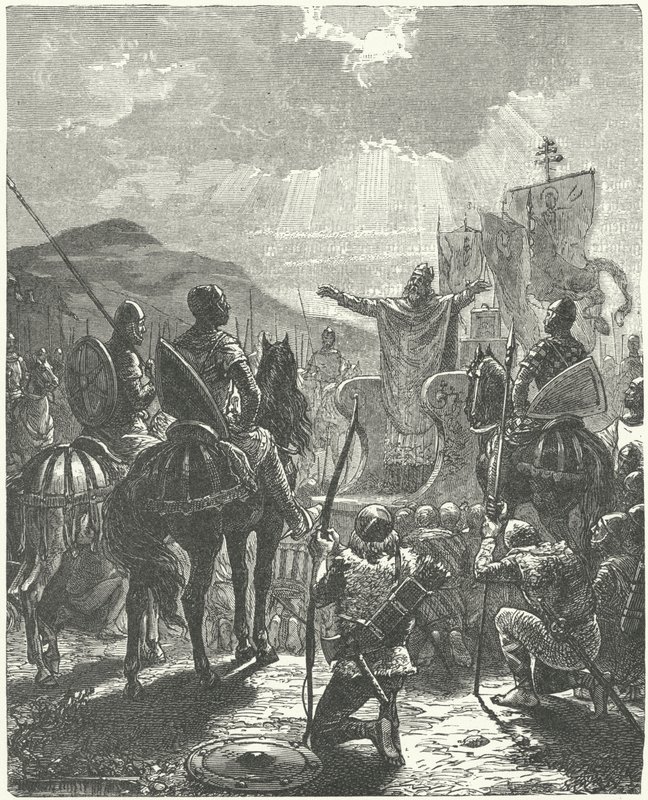 Paavi Innocentius III saarnaamassa Albigensin ristiretkeä tekijältä Diogene Ulysse Napoleon Maillart