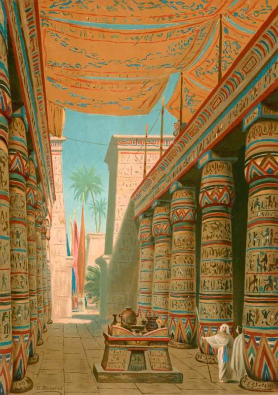 Egyptiläisen hallitsijan palatsin sisätilat tekijältä Dionisio Baixeras Verdaguer