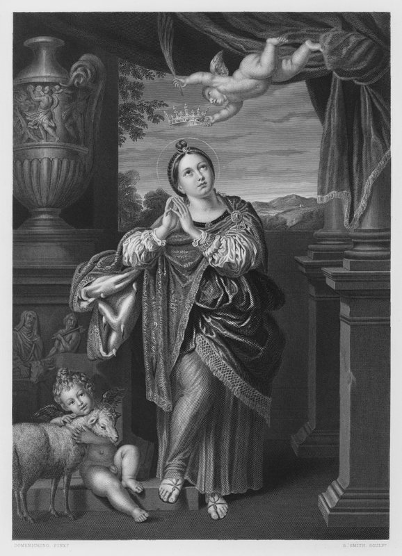 St Agnes, kuvasta Royal Collectionissa tekijältä Domenichino