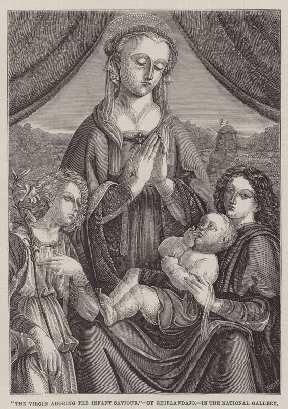 Neitsyt jumaloi Vauvan Vapahtajaa tekijältä Domenico Ghirlandaio