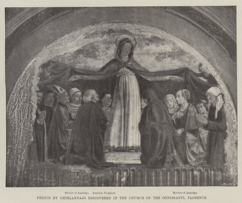 Fresko löydetty Ognissantin kirkosta Firenzestä tekijältä Domenico Ghirlandaio