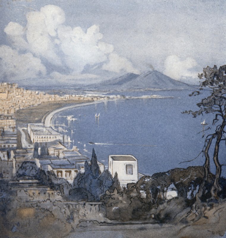 Napoli ja sen lahti (väri litho) tekijältä Donald (after) Maxwell