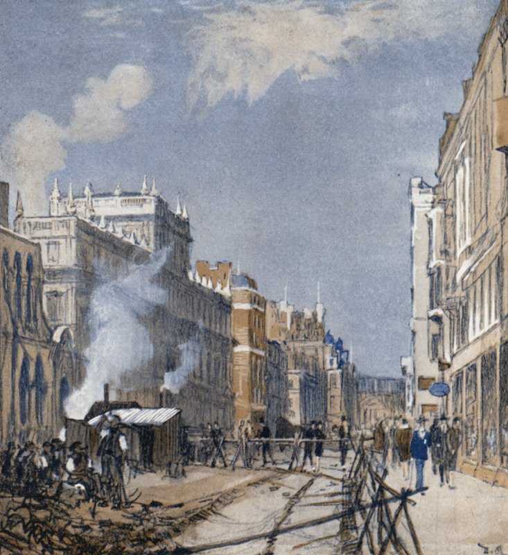 Piccadilly "Up" (väri litho) tekijältä Donald (after) Maxwell