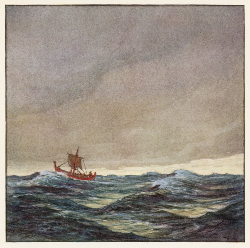 Rudyard Kipling: Kiplingard: Punaisen sotalaivan laulu (värilitografia). tekijältä Donald (after) Maxwell