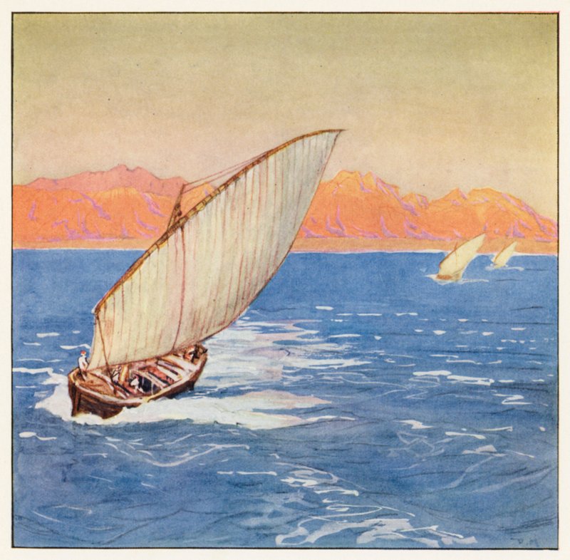 Rudyard Kipling: Kipling: The Junk and the Dhow (värilitografia): The Junk and the Dhow (värilitografia) tekijältä Donald (after) Maxwell