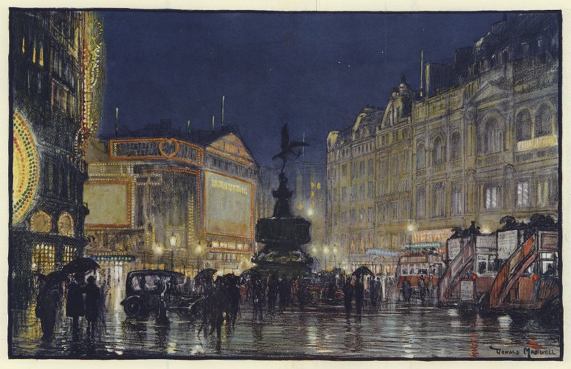 Imperiumin sydän, vaikutelma Piccadilly Circuksesta hämärässä tekijältä Donald Maxwell