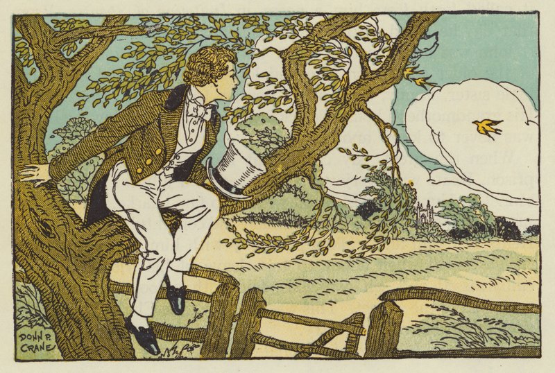 Nuori John Keats (värilitografia) tekijältä Donn P. Crane
