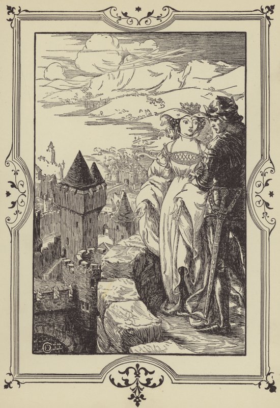 "Annoure toi kuninkaan rinteille" (litho) tekijältä Dora Curtis