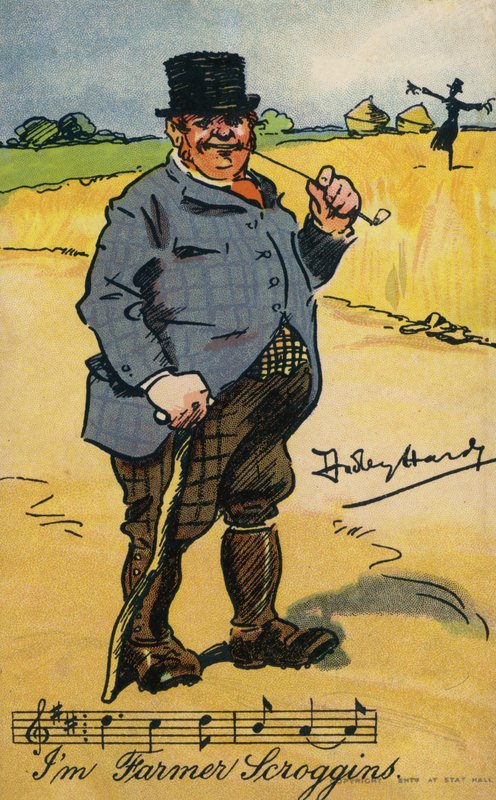 Olen Farmer Scroggins (chromolitho) tekijältä Dudley Hardy