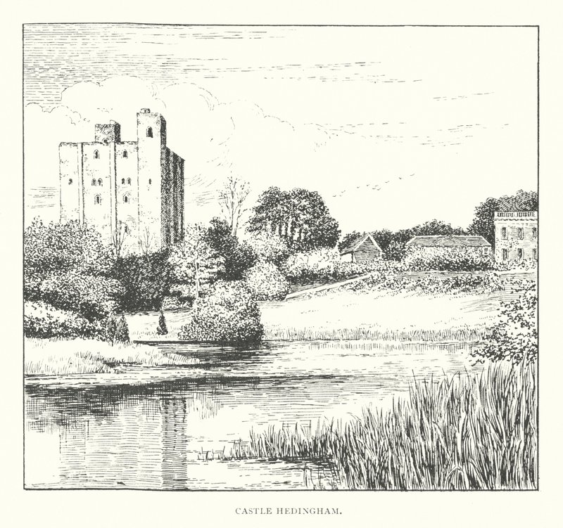 Castle Hedingham (litografia) tekijältä Duncan Moul