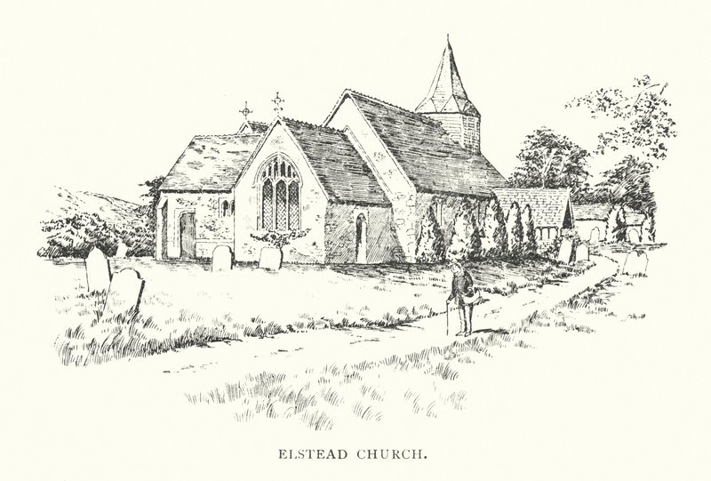Elsteadin kirkko (litografia) tekijältä Duncan Moul