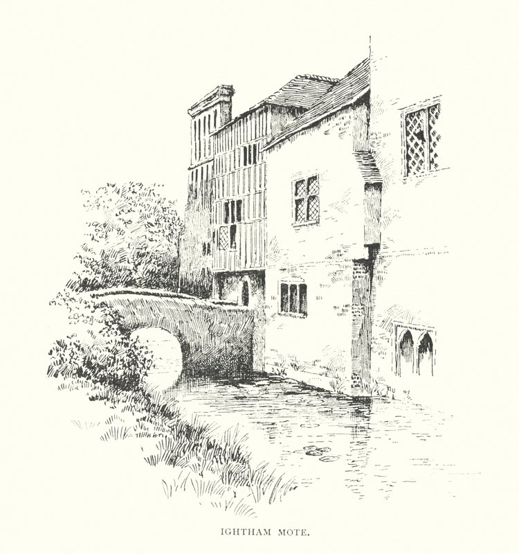 Ightham Mote (litografia) tekijältä Duncan Moul