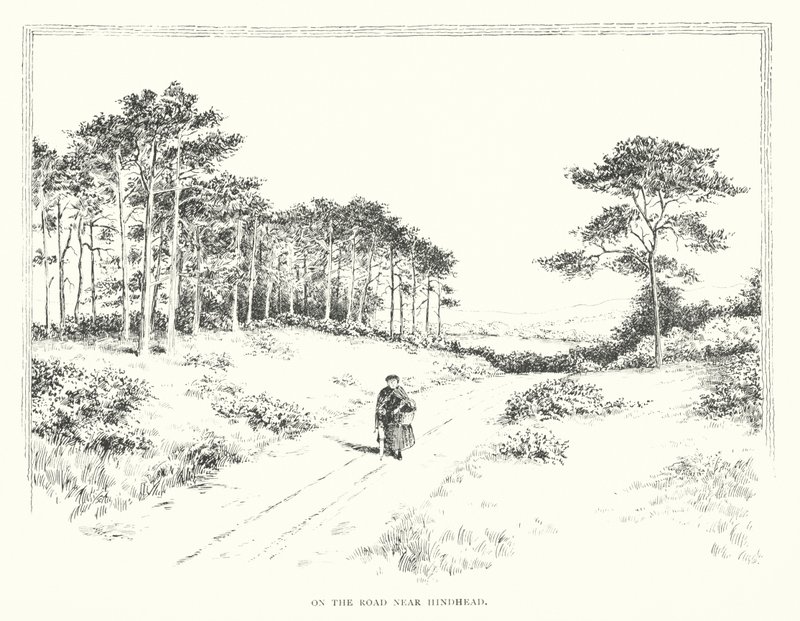 Tiellä Hindheadin lähellä (litografia) tekijältä Duncan Moul